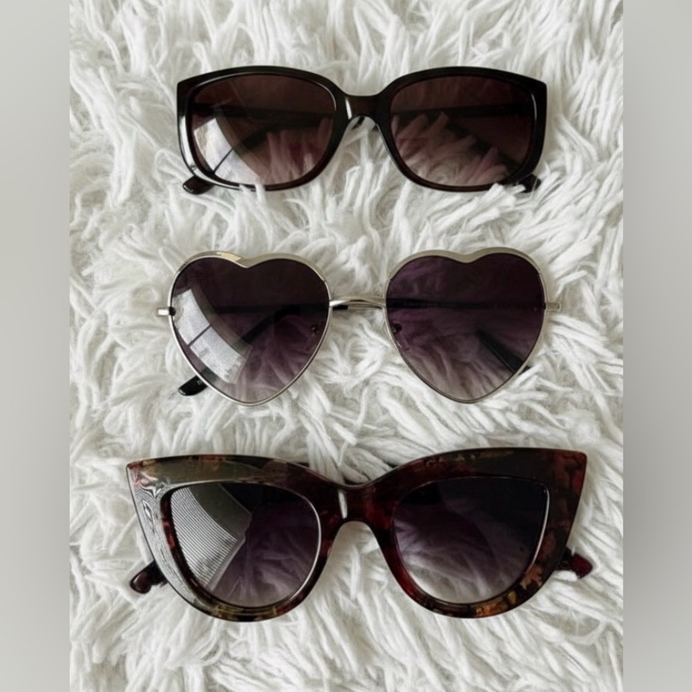 Unbranded Stylish Black and Brown Sunglasses Set Three Pairs